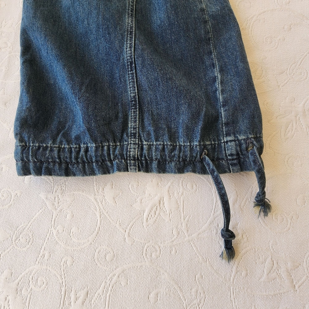 Free People We The Free Denim Wide Leg Jumpsuit Size M Boho Sleeveless Zip Back - Picture 9 of 15